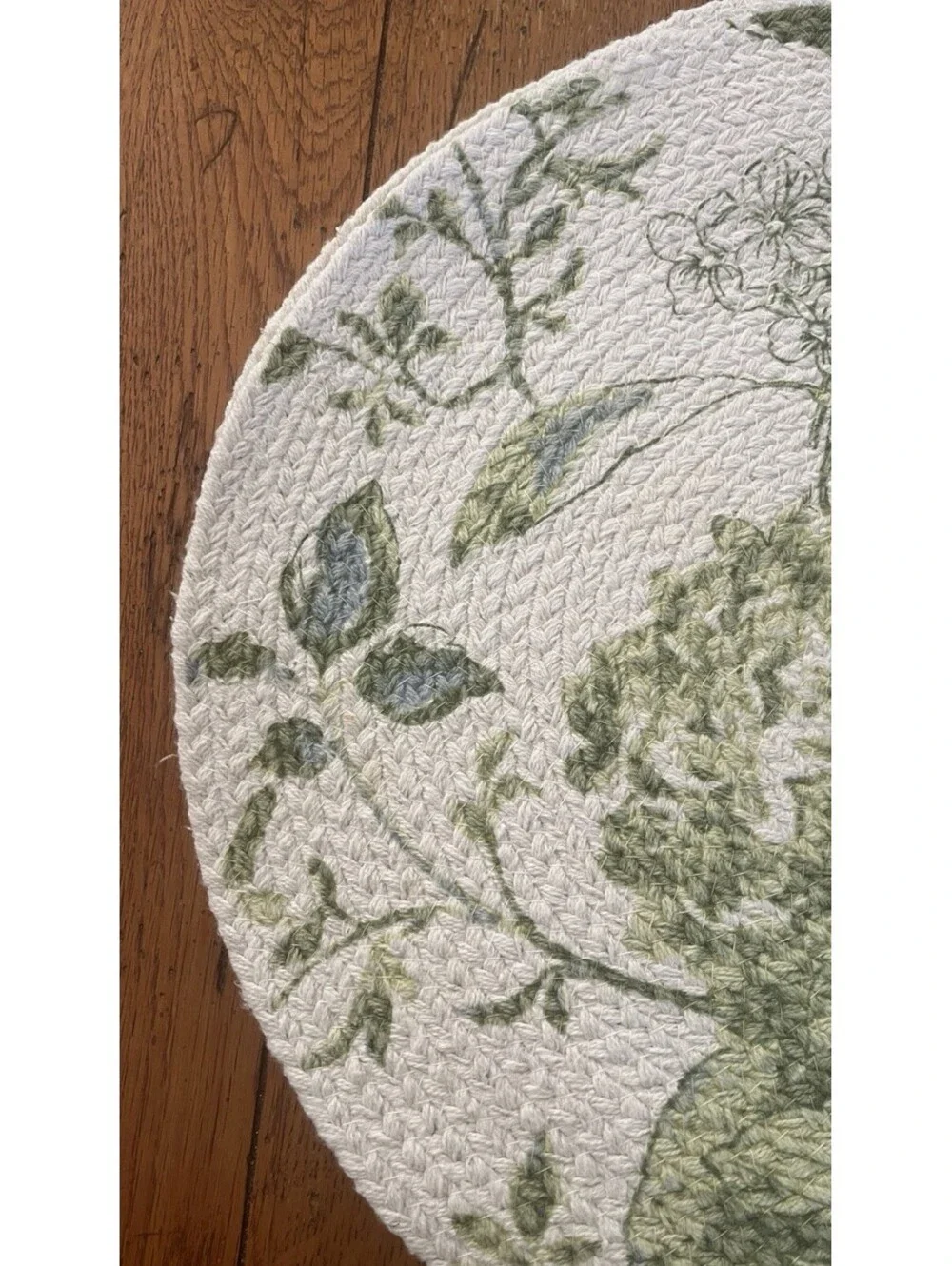 Martha Stewart Placemat Hydrangea Flower Pattern Woven Cotton Set Of 4  Lt Blue